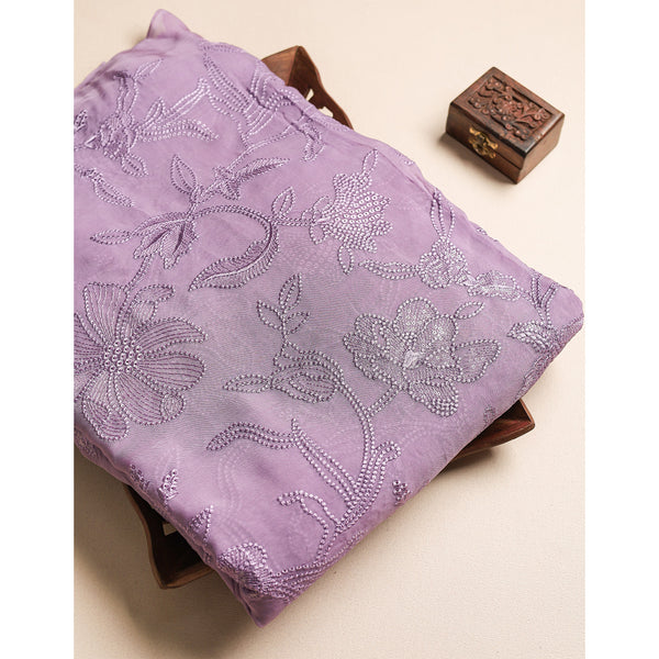 ORGANZA SILK EMBROIDERED FABRIC
