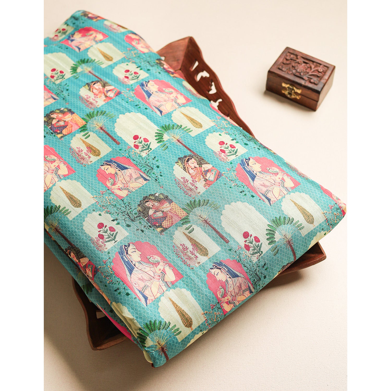 SEMI TUSSAR PRINTED FABRIC