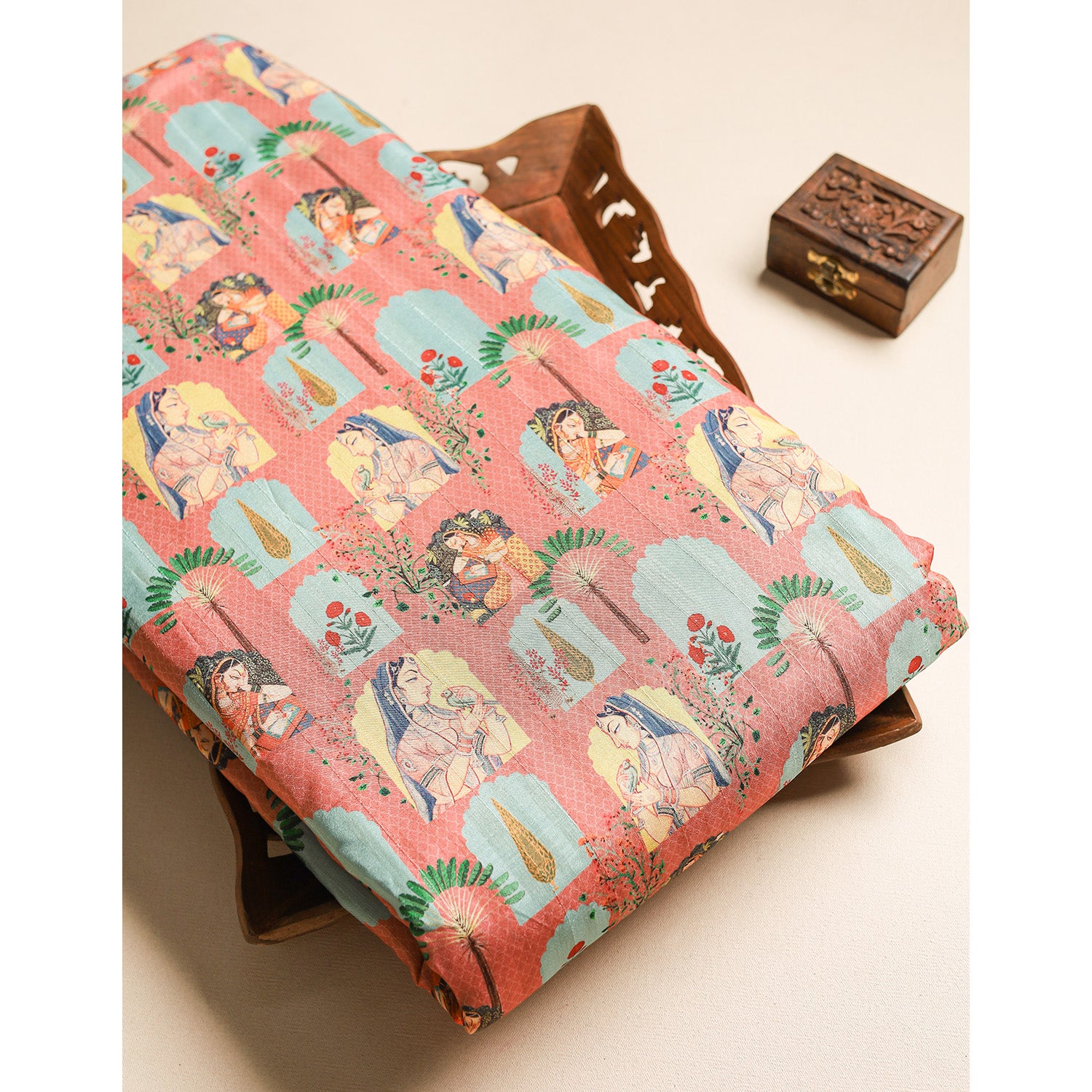 SEMI TUSSAR PRINTED FABRIC