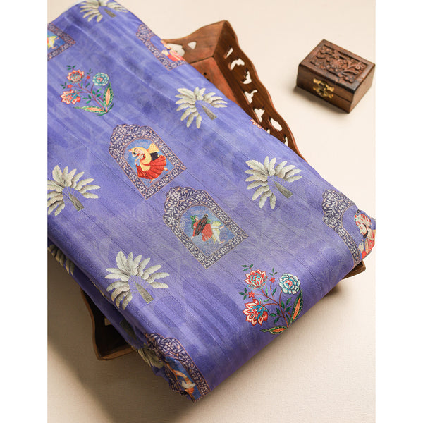 SEMI TUSSAR PRINTED FABRIC