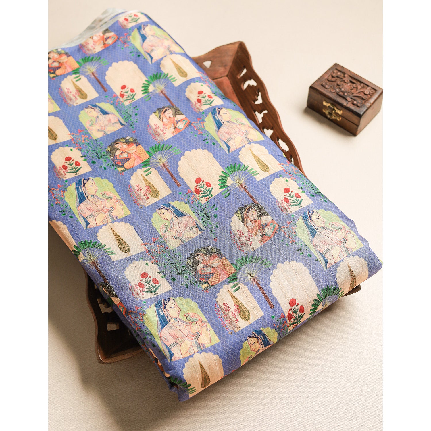 SEMI TUSSAR PRINTED FABRIC