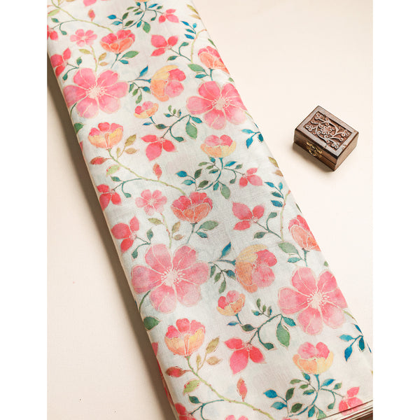 TISSUE SILK PRINTED FABRIC