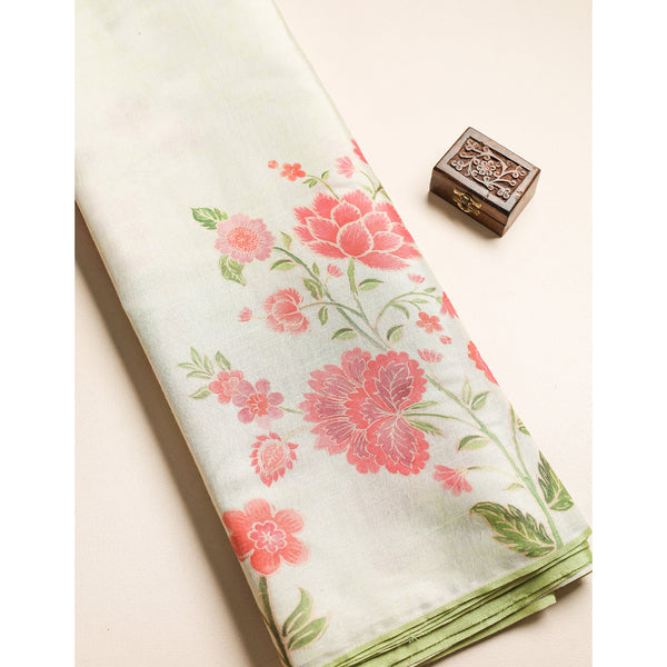 TISSUE SILK PRINTED FABRIC