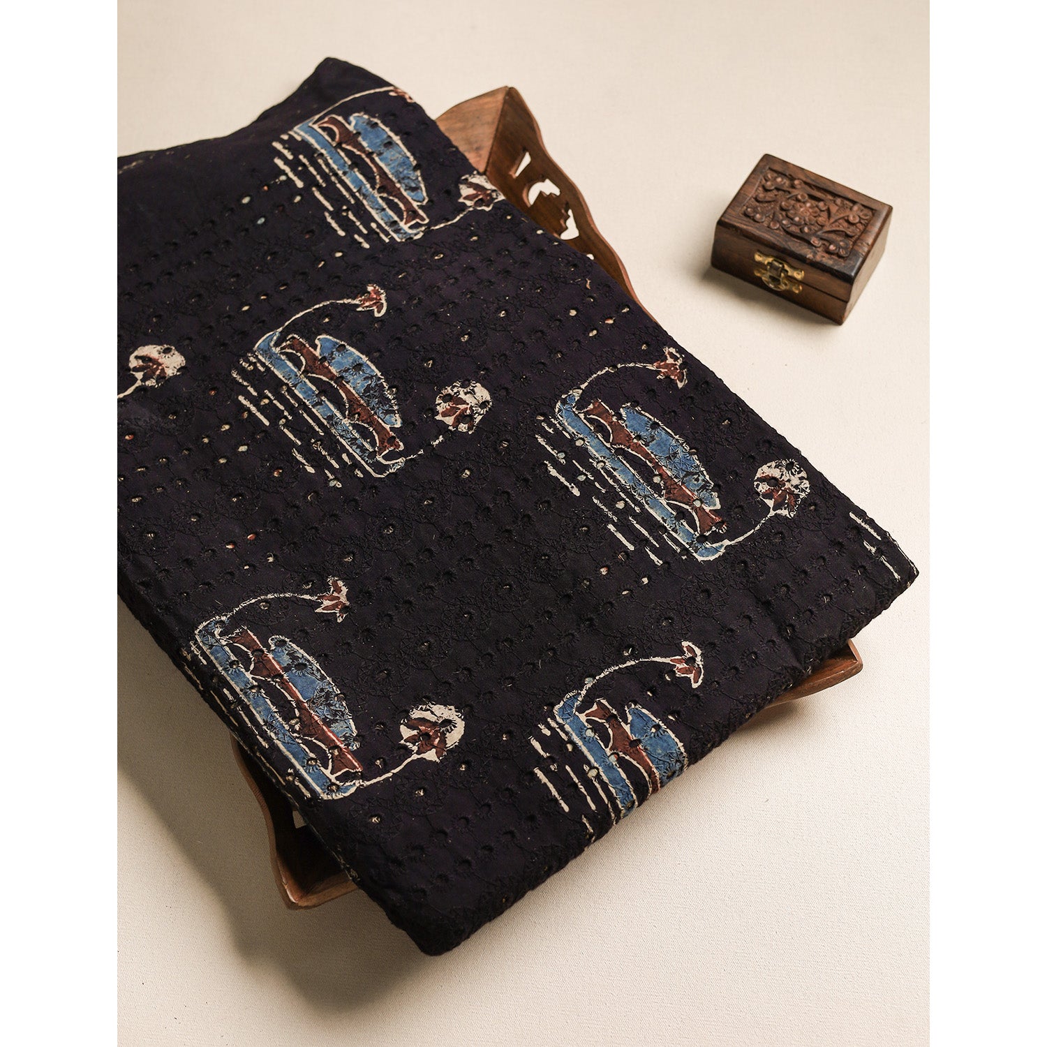 Pure Ajrakh Cotton Hakoba Fabric