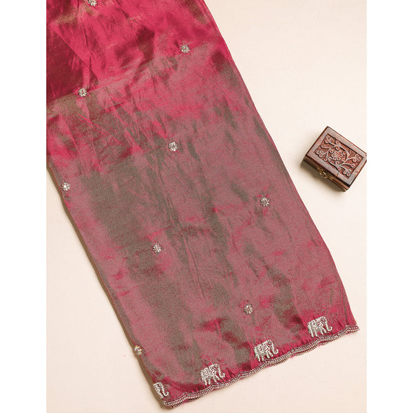 TISSUE SILK EMBROIDERED FABRIC