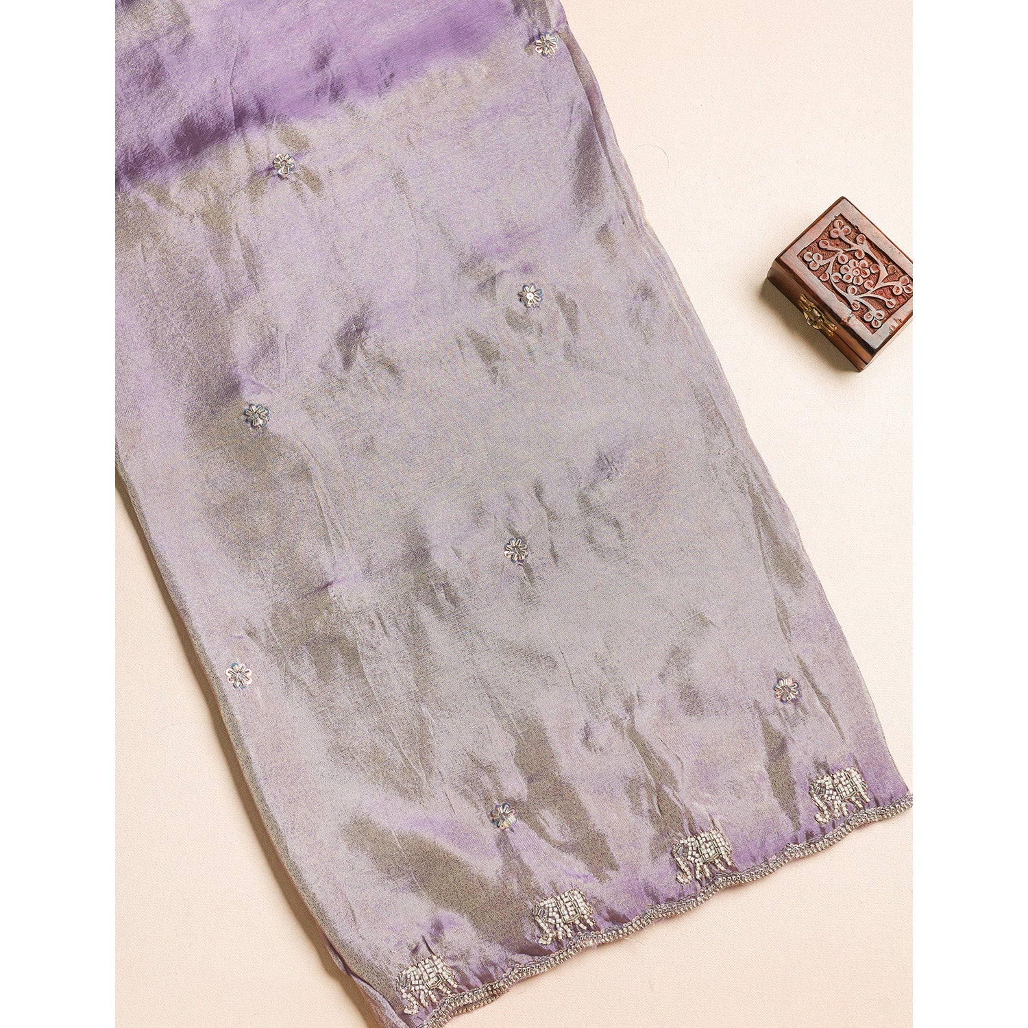 TISSUE SILK EMBROIDERED FABRIC