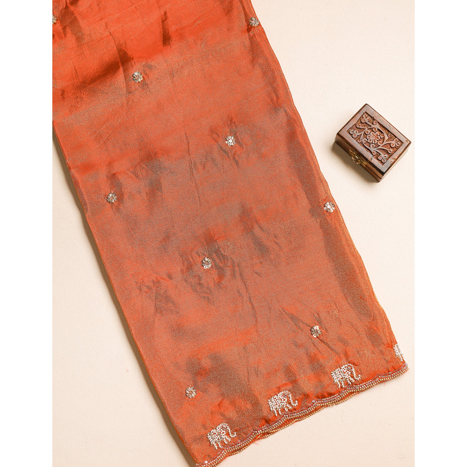 TISSUE SILK EMBROIDERED FABRIC