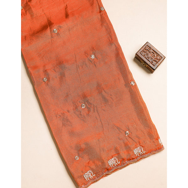 TISSUE SILK EMBROIDERED FABRIC