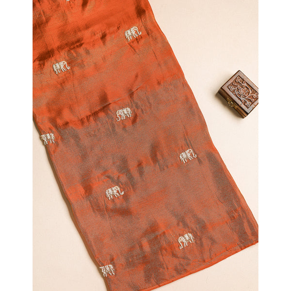 TISSUE SILK EMBROIDERED FABRIC