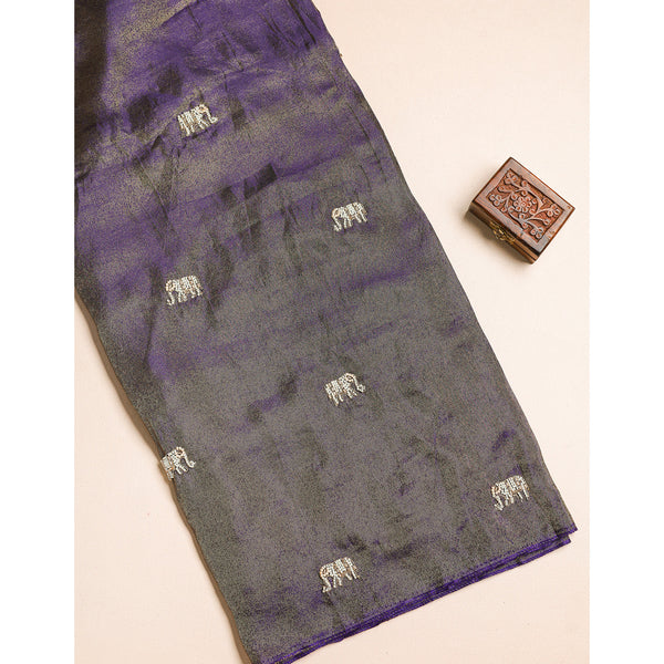 TISSUE SILK EMBROIDERED FABRIC