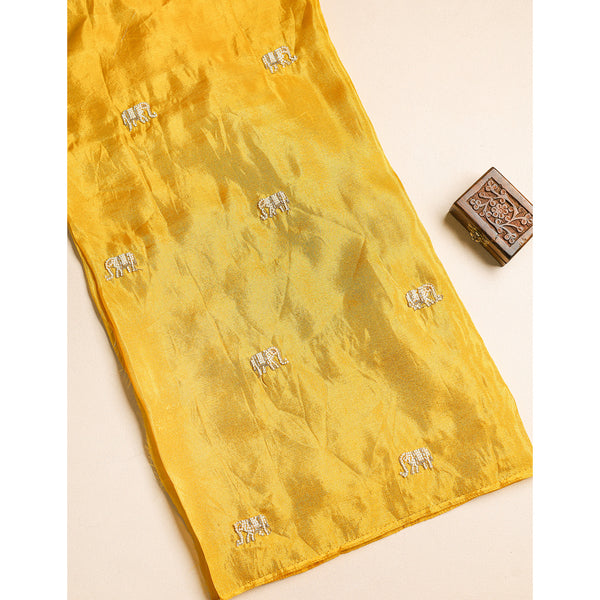 TISSUE SILK EMBROIDERED FABRIC