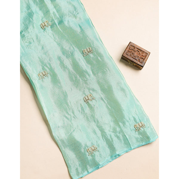 TISSUE SILK EMBROIDERED FABRIC