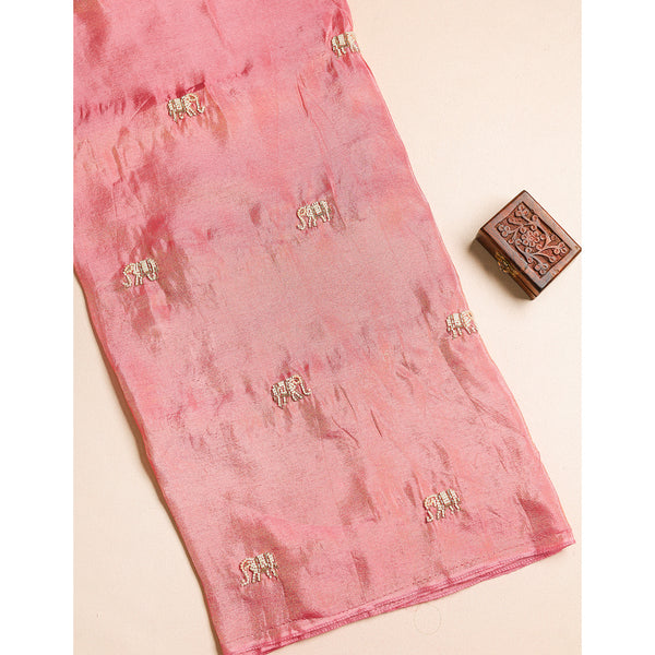 TISSUE SILK EMBROIDERED FABRIC