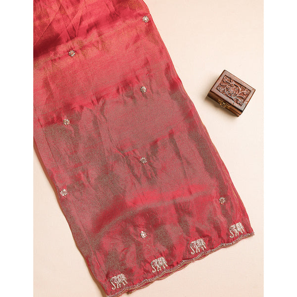 TISSUE SILK EMBROIDERED FABRIC