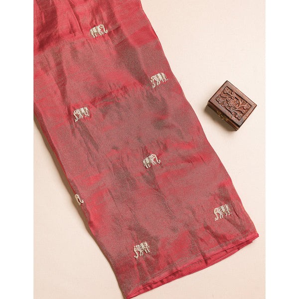 TISSUE SILK EMBROIDERED FABRIC