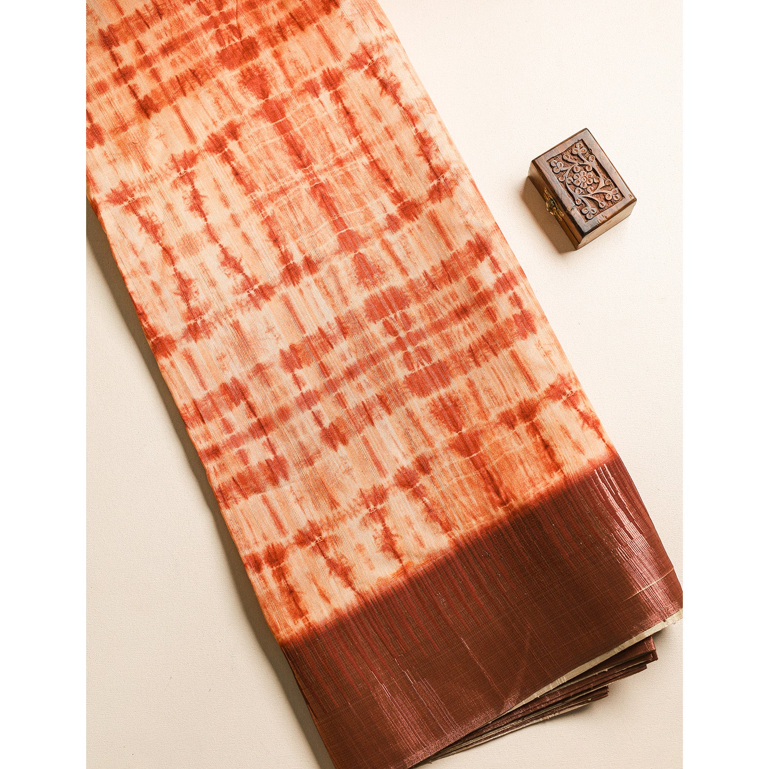 SEMI TUSSAR TEMPLE BORDER FABRIC