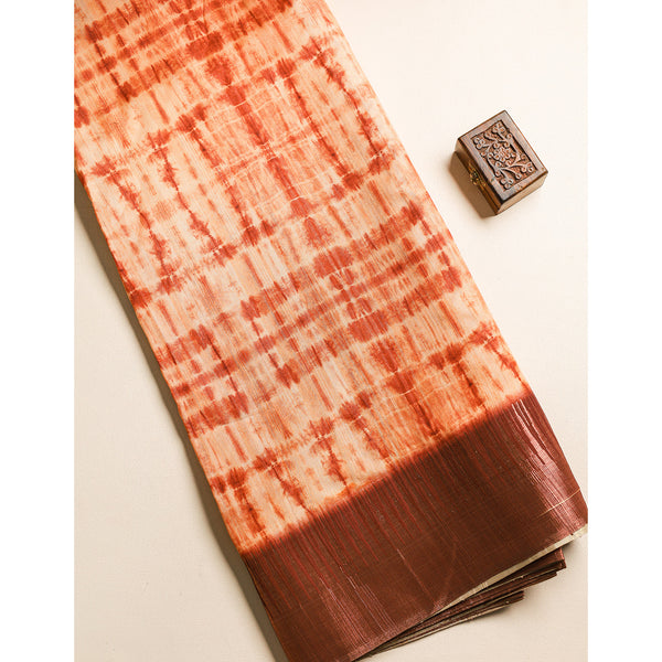 SEMI TUSSAR TEMPLE BORDER FABRIC