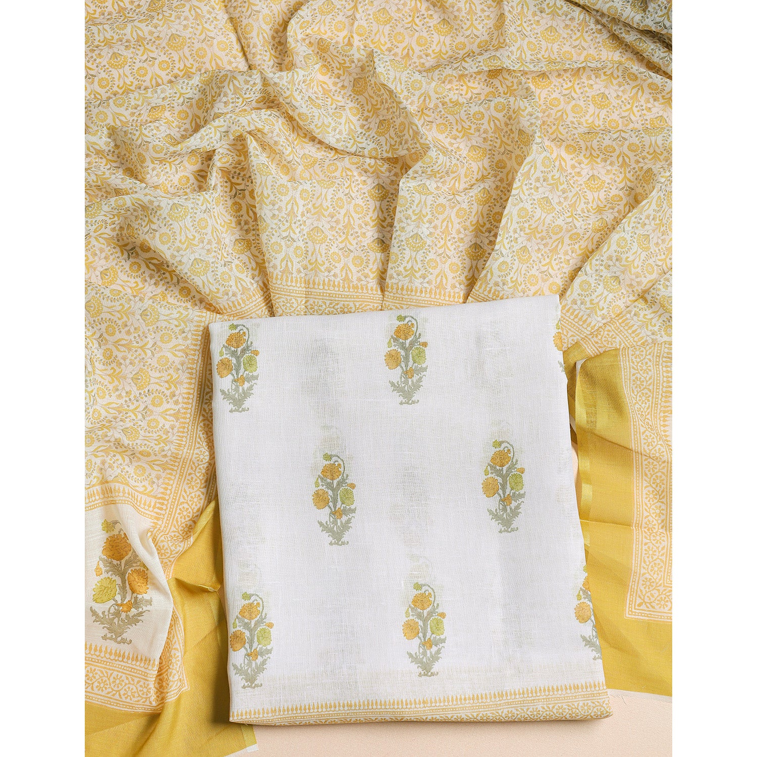 SEMI LINEN PRINTED 2 PIECE SUIT SET