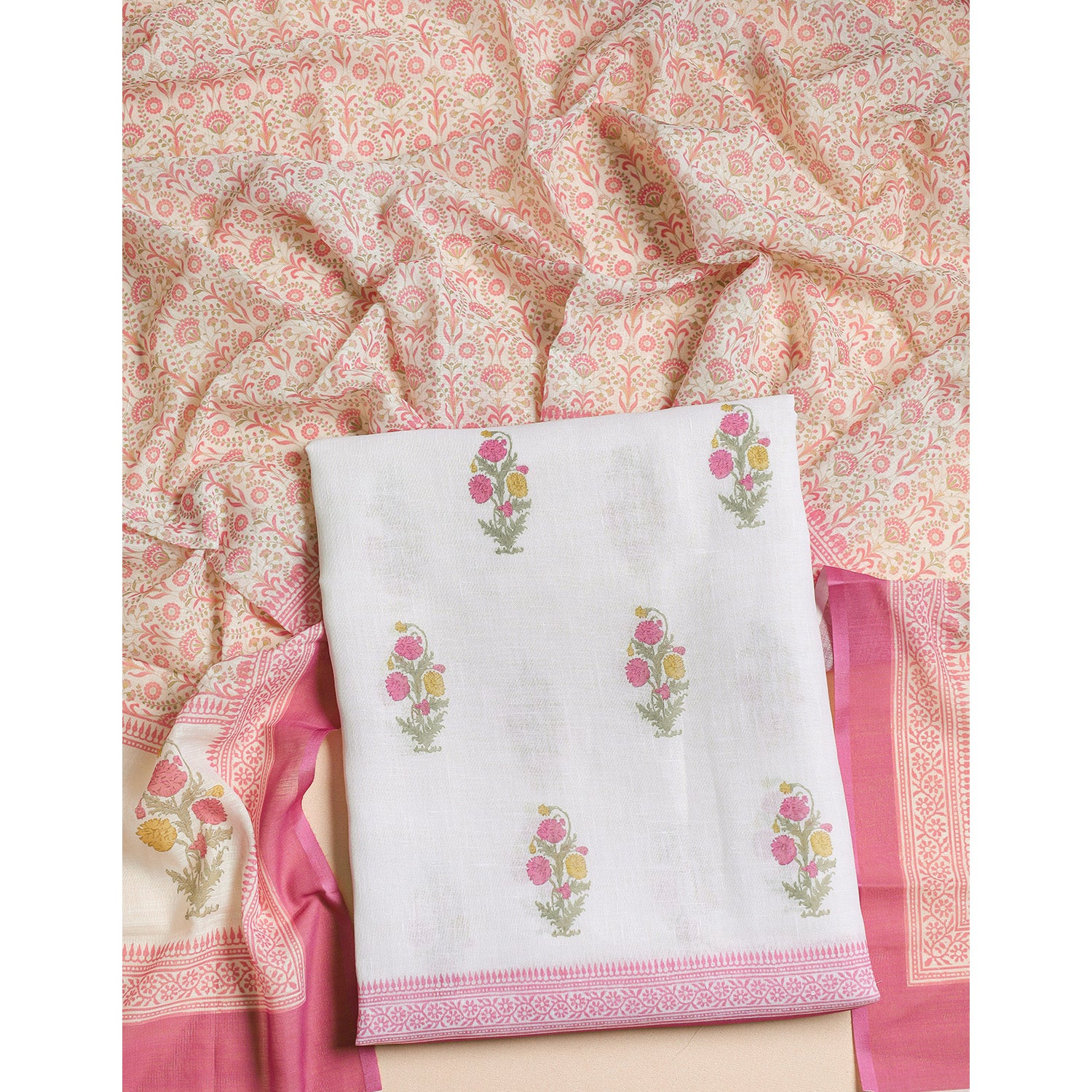 SEMI LINEN PRINTED 2 PIECE SUIT SET