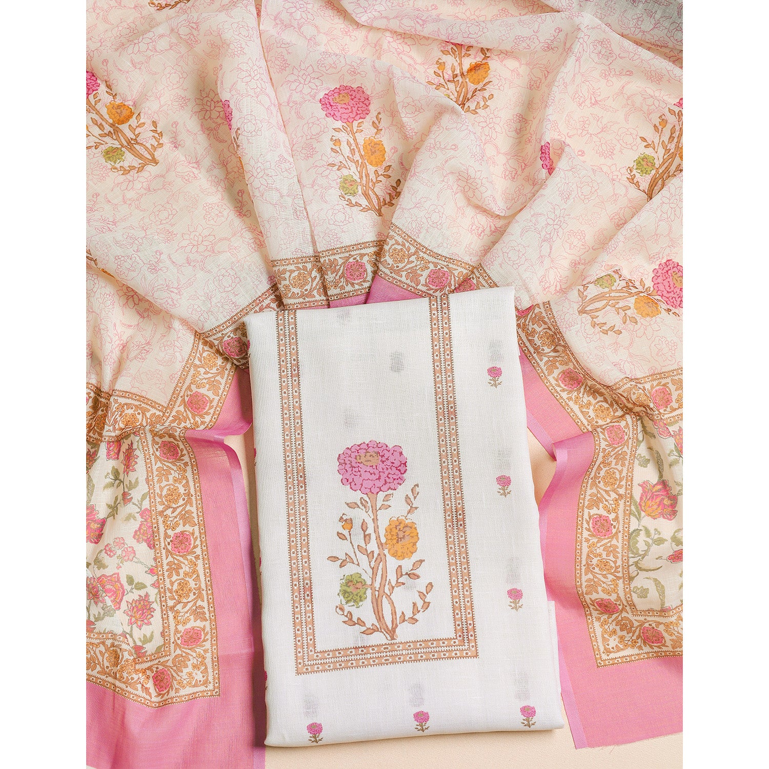 SEMI LINEN PRINTED 2 PIECE SUIT SET