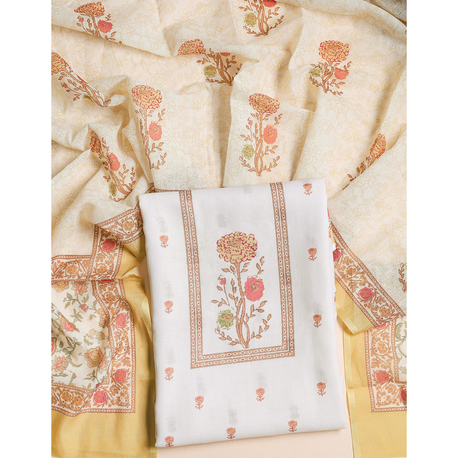 SEMI LINEN PRINTED 2 PIECE SUIT SET