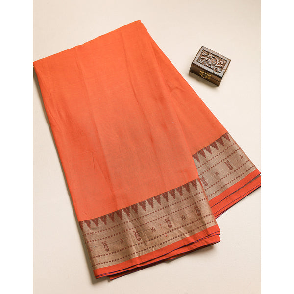 Handloom Cotton Narayanpet Zari Border Fabric