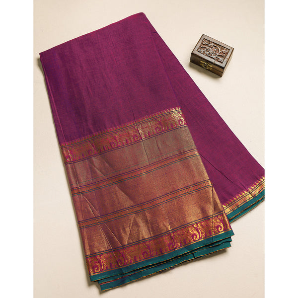 Handloom Cotton Narayanpet Zari Border Fabric