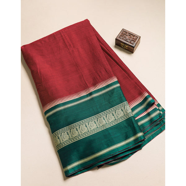 Handloom Cotton Narayanpet Zari Border Fabric
