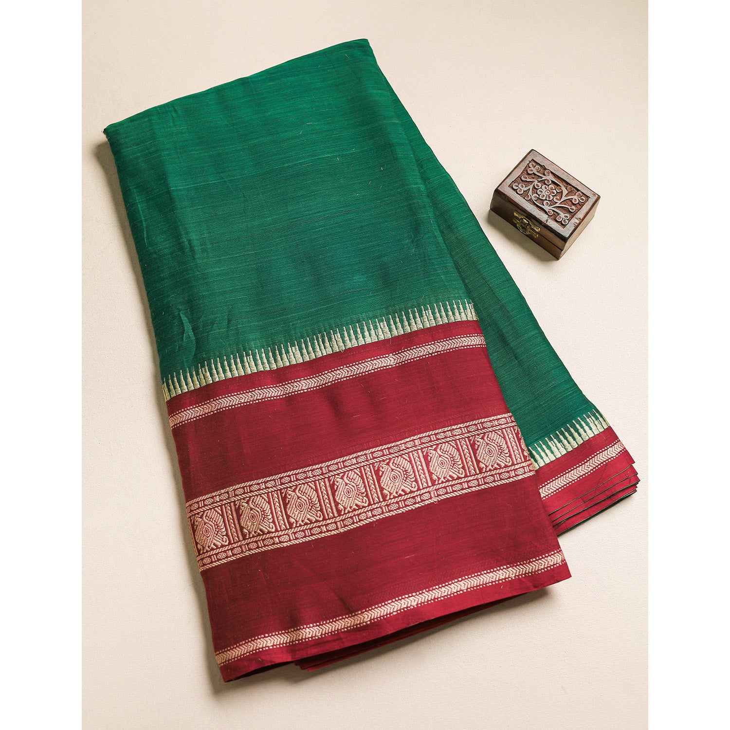 Handloom Cotton Narayanpet Zari Border Fabric