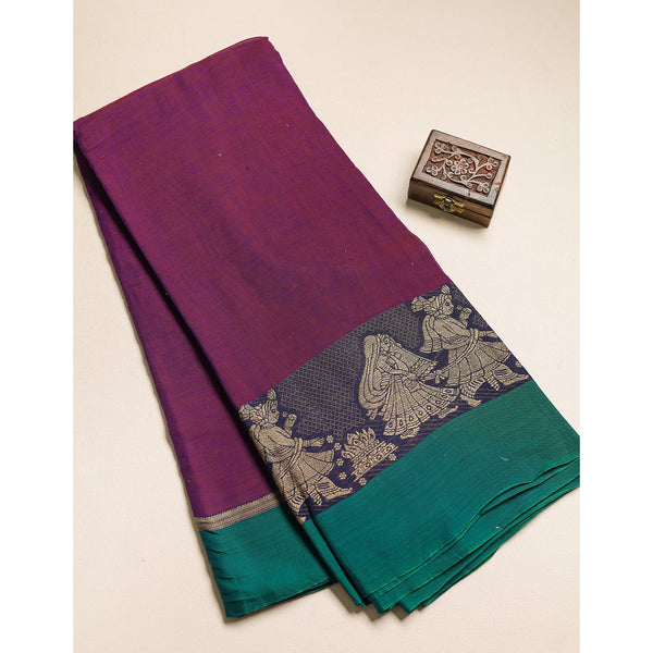 Handloom Cotton Narayanpet Zari Border Fabric