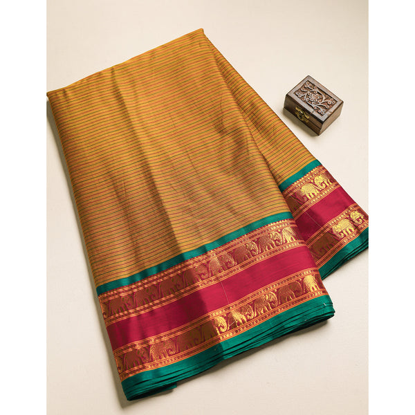 Handloom Cotton Narayanpet Zari Border Fabric