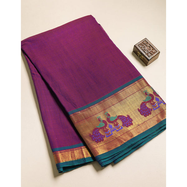 Handloom Cotton Narayanpet Zari Border Fabric