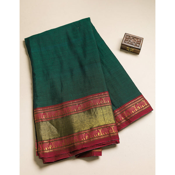 Handloom Cotton Narayanpet Zari Border Fabric