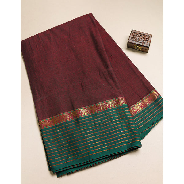 Handloom Cotton Narayanpet Zari Border Fabric