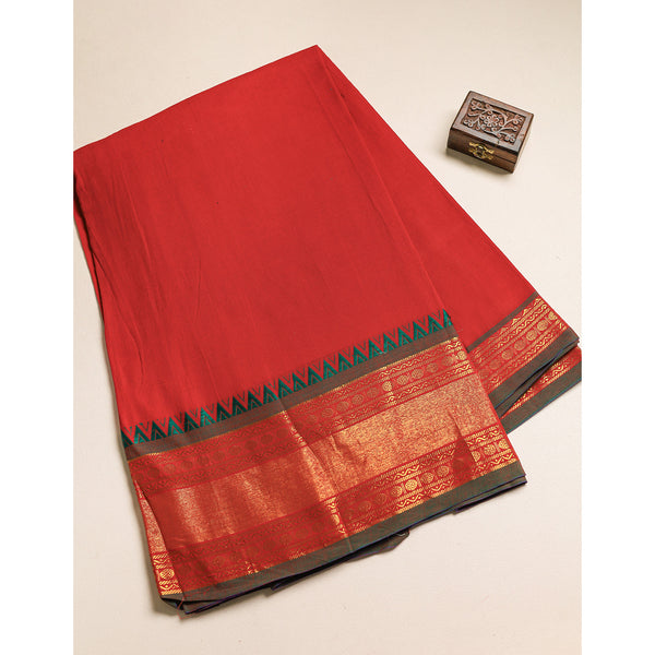 Handloom Cotton Narayanpet Zari Border Fabric