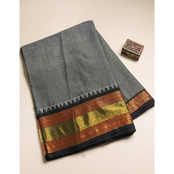 Handloom Cotton Narayanpet Zari Border Fabric