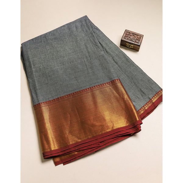 Handloom Cotton Narayanpet Zari Border Fabric