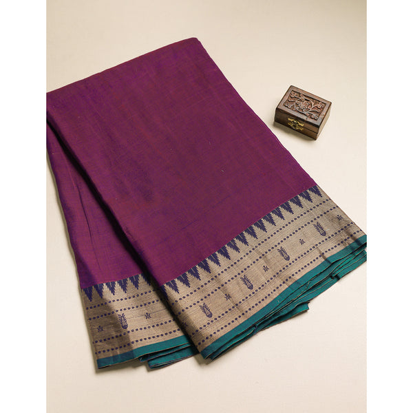 Handloom Cotton Narayanpet Zari Border Fabric