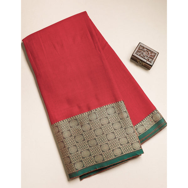 Handloom Cotton Narayanpet Zari Border Fabric