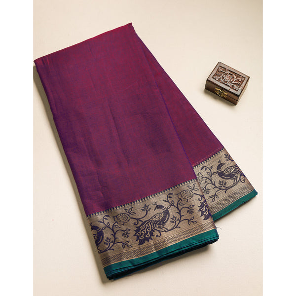 Handloom Cotton Narayanpet Zari Border Fabric