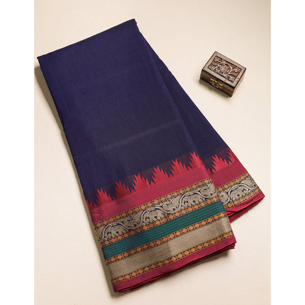 Handloom Cotton Narayanpet Zari Border Fabric