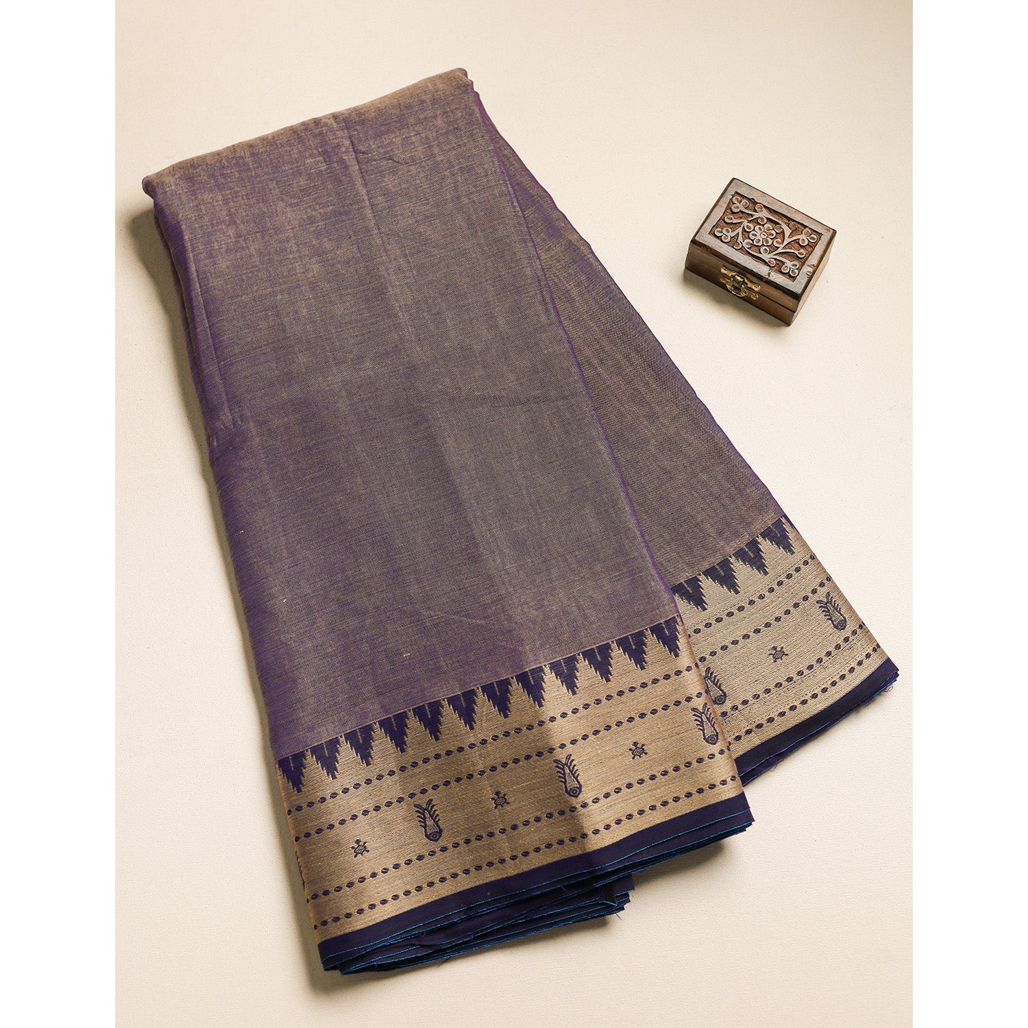 Handloom Cotton Narayanpet Zari Border Fabric