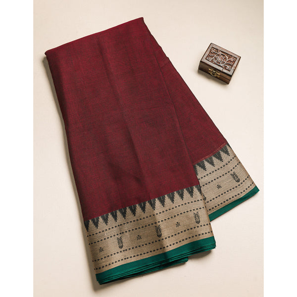 Handloom Cotton Narayanpet Zari Border Fabric