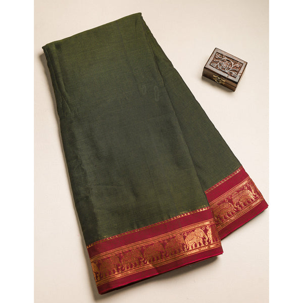 Handloom Cotton Narayanpet Zari Border Fabric