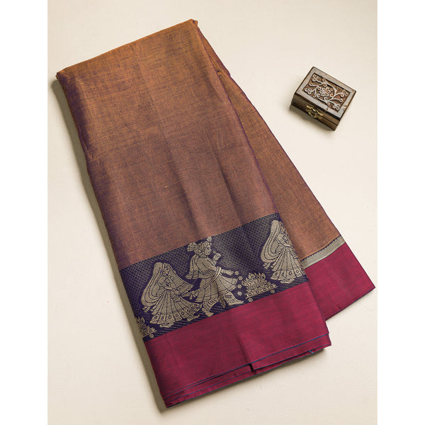 Handloom Cotton Narayanpet Zari Border Fabric