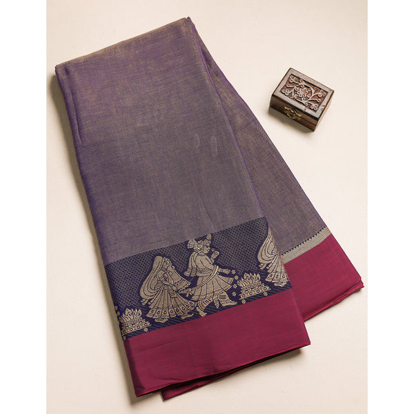 Handloom Cotton Narayanpet Zari Border Fabric