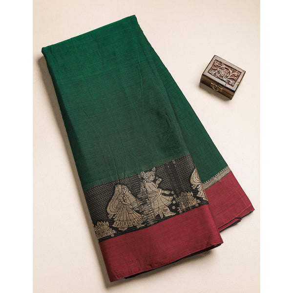 Handloom Cotton Narayanpet Zari Border Fabric