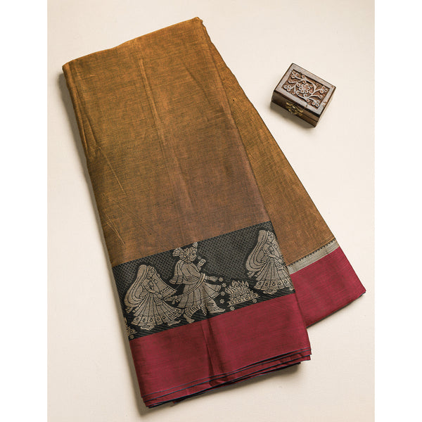 Handloom Cotton Narayanpet Zari Border Fabric