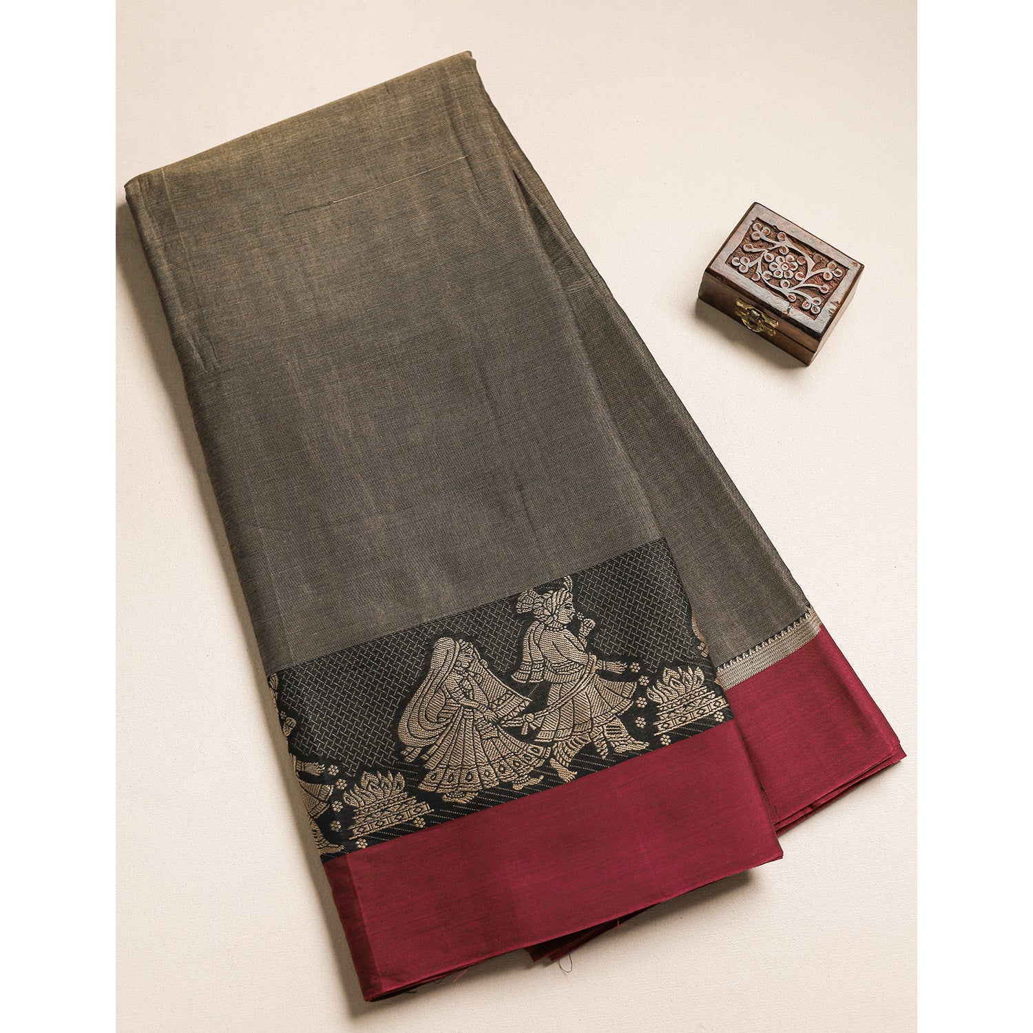 Handloom Cotton Narayanpet Zari Border Fabric