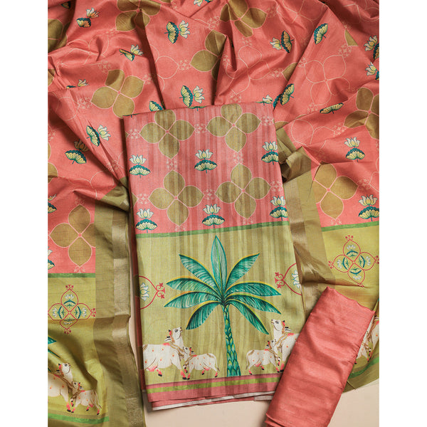 MRINAL SEMI TUSSAR PICHWAI SUIT SET
